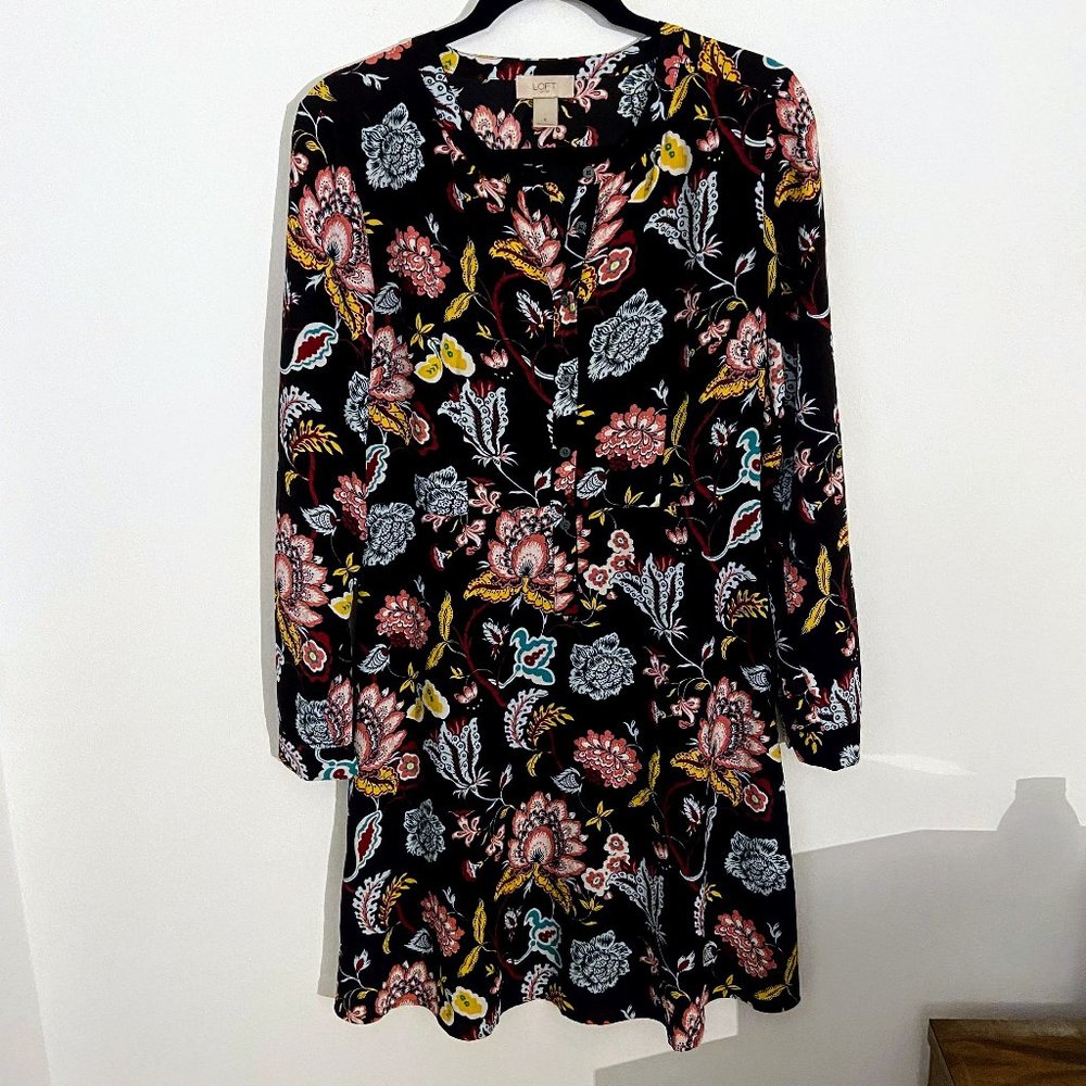 LOFT Floral Paisley Patterned Dress, Sz 6